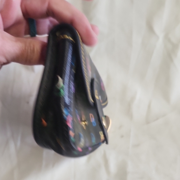 Dooney & Bourke Black Clutch with Leather Trim Vintage - Picture 6 of 7